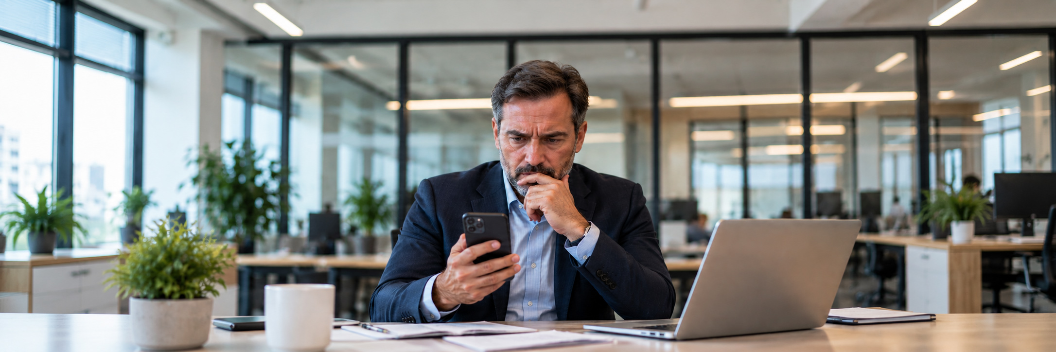 CEO de una empresa preocupado ante un intento de fraude por suplantación de identidad